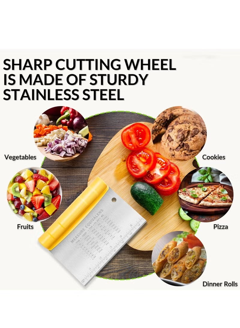 مكشطة طاولة عمل من الفولاذ المقاوم للصدأ، أداة مطبخ للخبز، أداة مكشطة، أدوات مطبخ متعددة الاستخدامات، أصفر، 15 × 11 سم - Image 3