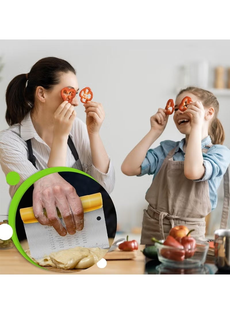 مكشطة طاولة عمل من الفولاذ المقاوم للصدأ، أداة مطبخ للخبز، أداة مكشطة، أدوات مطبخ متعددة الاستخدامات، أصفر، 15 × 11 سم - Image 5