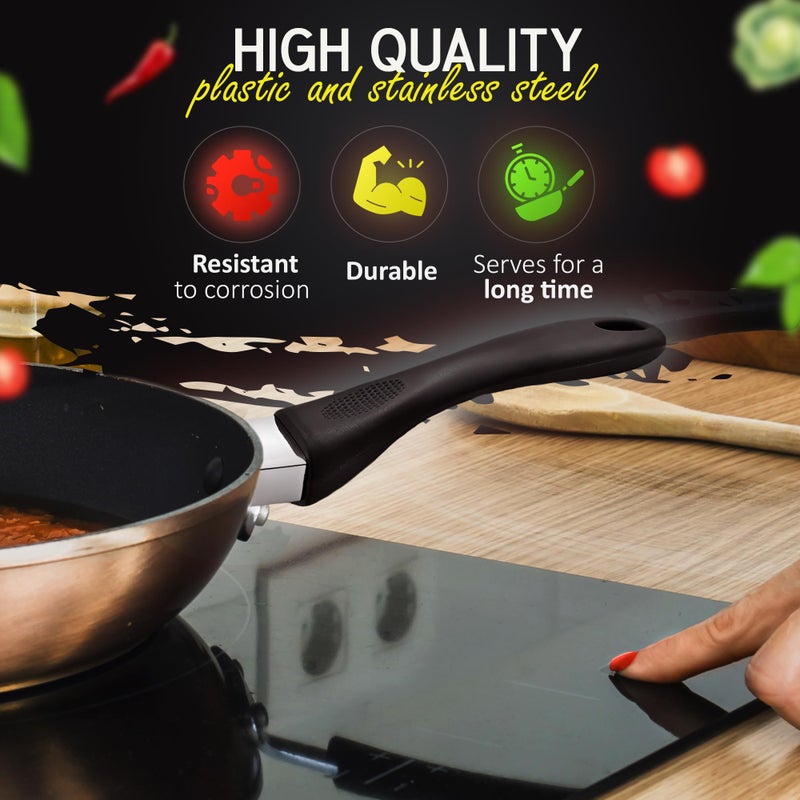 ZOKLU Cook Ware Pans Replacement Grip Handle - Removable Handle Cookware Pot Lid Handle Knob Removable Handles Pan Handle Grip Detachable Handle Cookware Pots And Pans With Removable Handles Screw On Handle - Image 3