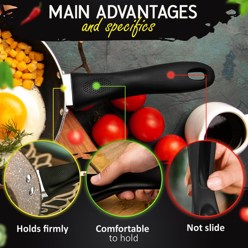 ZOKLU Cook Ware Pans Replacement Grip Handle - Removable Handle Cookware Pot Lid Handle Knob Removable Handles Pan Handle Grip Detachable Handle Cookware Pots And Pans With Removable Handles Screw On Handle - Image 4