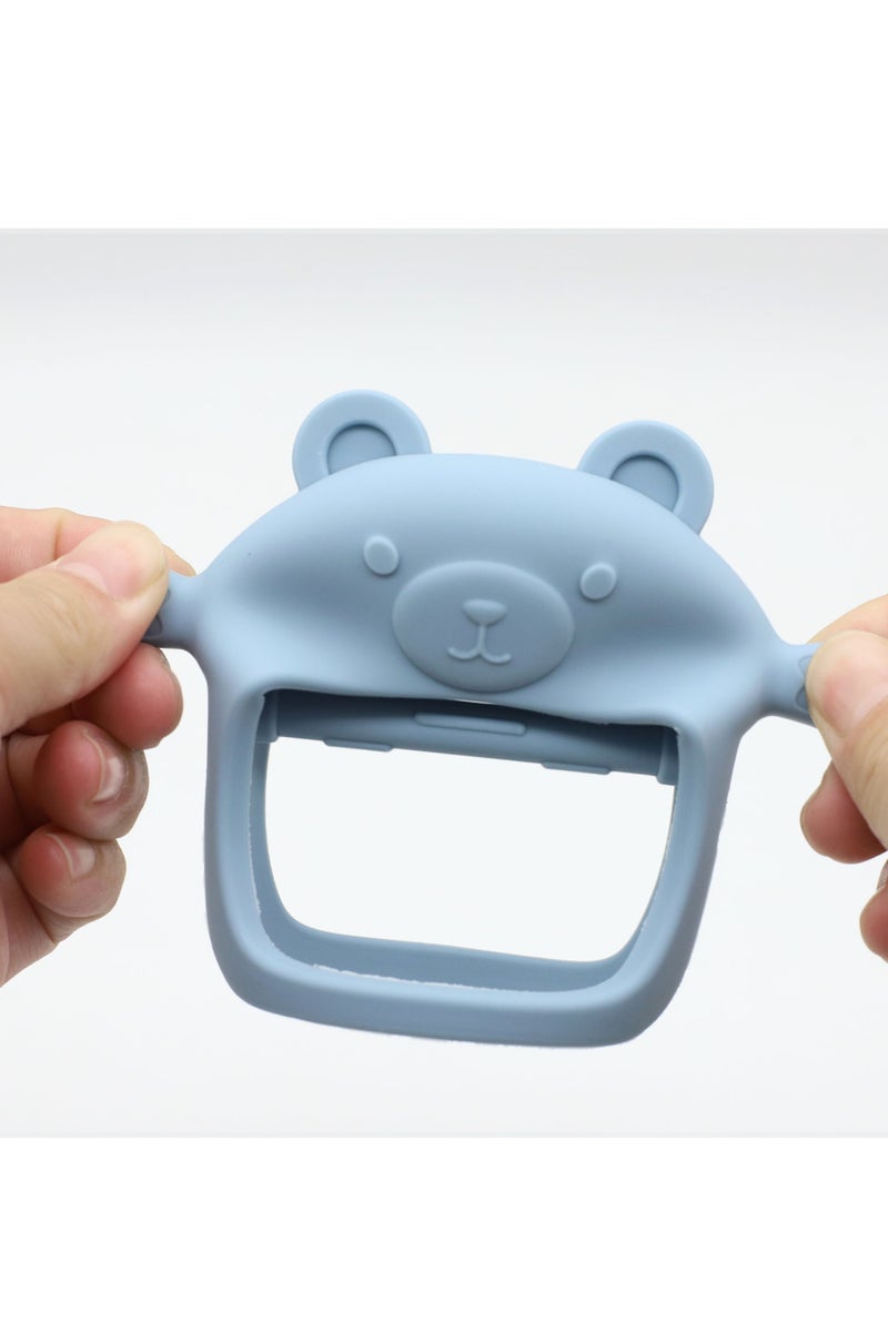 2 Pack Silicone Baby Teething Toys  Baby Relief Teether BPA Free Remote Teether Chew Toys And Easy to Hold Silicone Teething Mitten  for Toddlers Infant (Blue & Blue)  - Image 5
