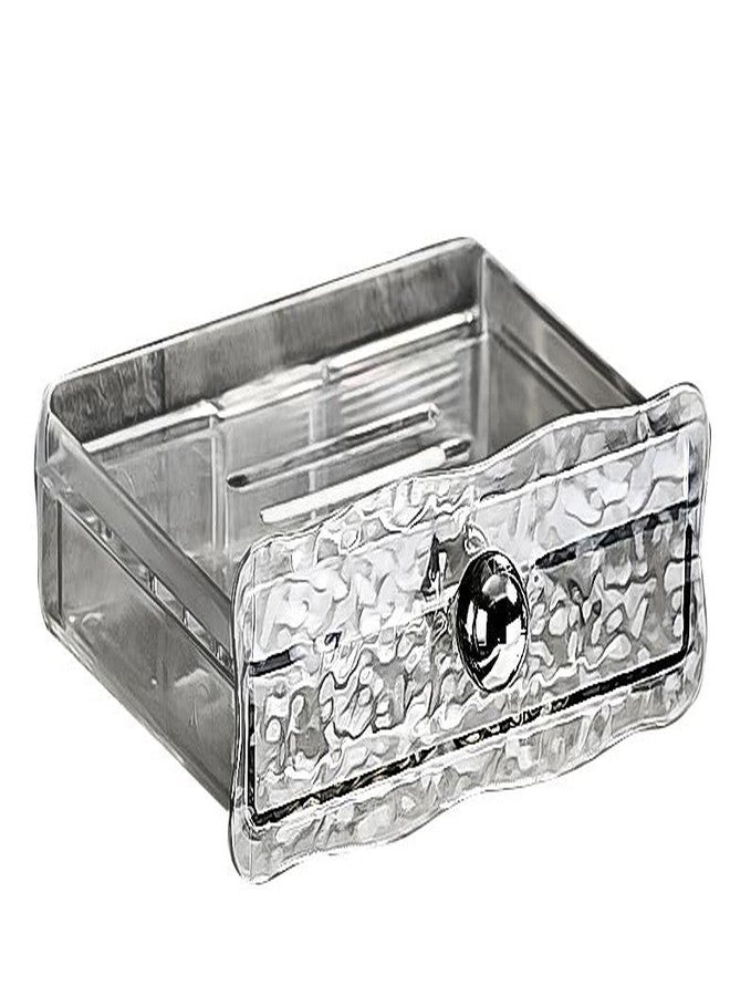 Azelf Adhesive soap Holder for Bathroom Self Draining Acrylic Soap Dish Holder Drill- Free soap case for Bathroom Kitchen Sink soap Stand Pack Luxurious Look - Image 1