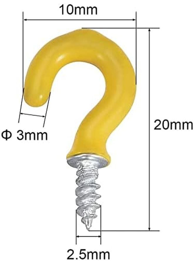 خطافات سقف صفراء مطلية بالفينيل 20 قطعة للنباتات والمطبخ والكؤوس والتركيب على الحائط - Image 4