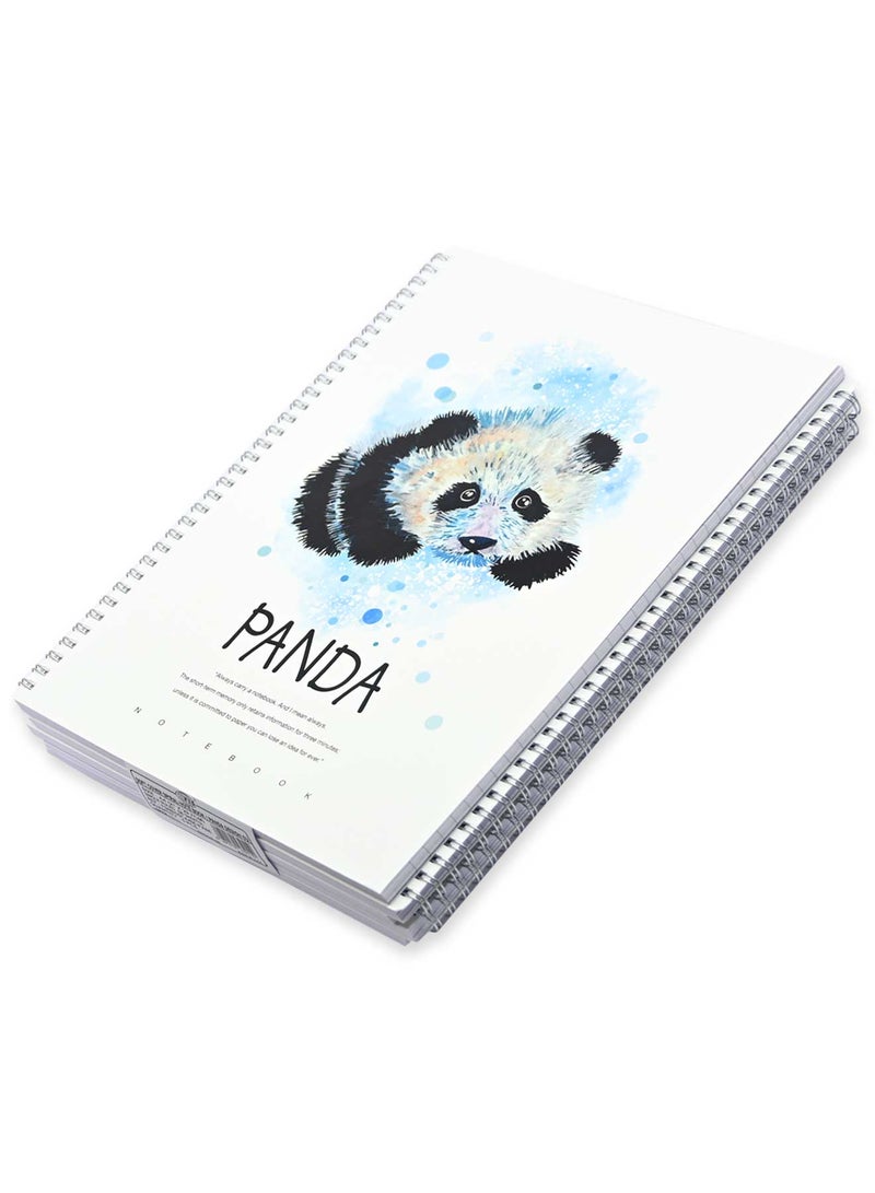 FIS Pack Of 5 Spiral Soft Cover Notebook, 96 Sheets A4 Panda Design 6 -FSNBSSCA496-PAN6 - Image 3