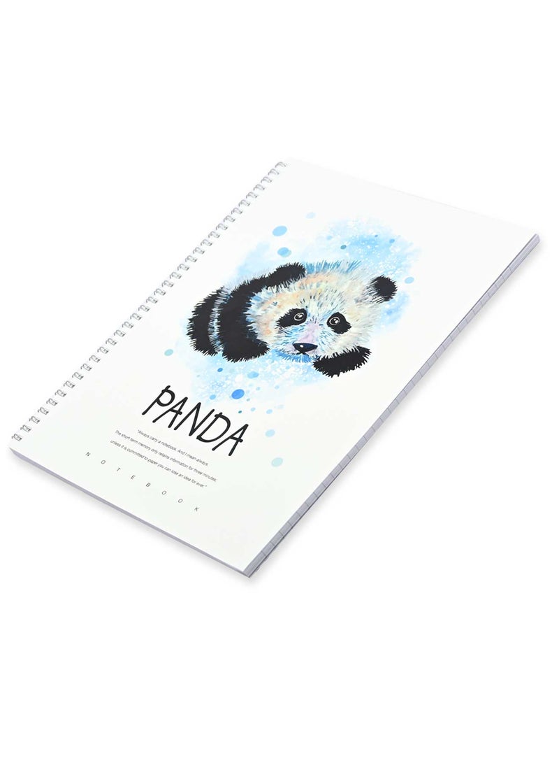 FIS Pack Of 5 Spiral Soft Cover Notebook, 96 Sheets A4 Panda Design 6 -FSNBSSCA496-PAN6 - Image 1