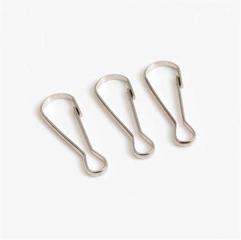 خطافات زنبركية من الفولاذ المقاوم للصدأ 200 قطعة 32 مم مشابك موصلات للمجوهرات سلسلة المفاتيح بطاقة الهوية - Image 1