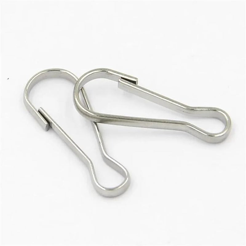 خطافات زنبركية من الفولاذ المقاوم للصدأ 200 قطعة 32 مم مشابك موصلات للمجوهرات سلسلة المفاتيح بطاقة الهوية - Image 4