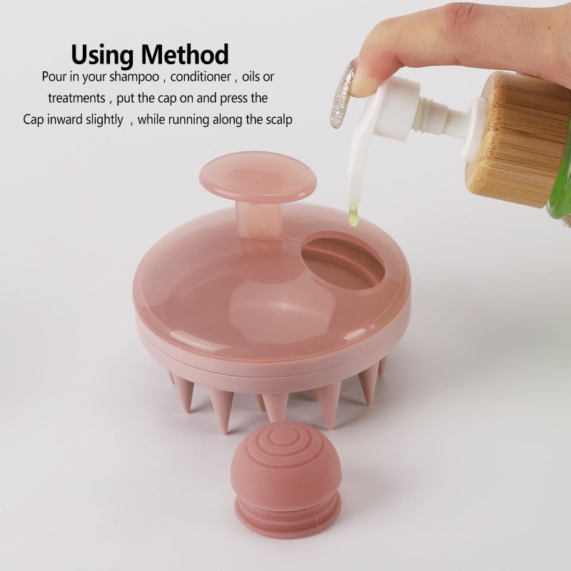 BTYMS Hair Scalp Scrubber Shampoo Brush with Dispenser, Silicone Scalp Massager Exfoliating Brush for Dandruff Removal - Image 2