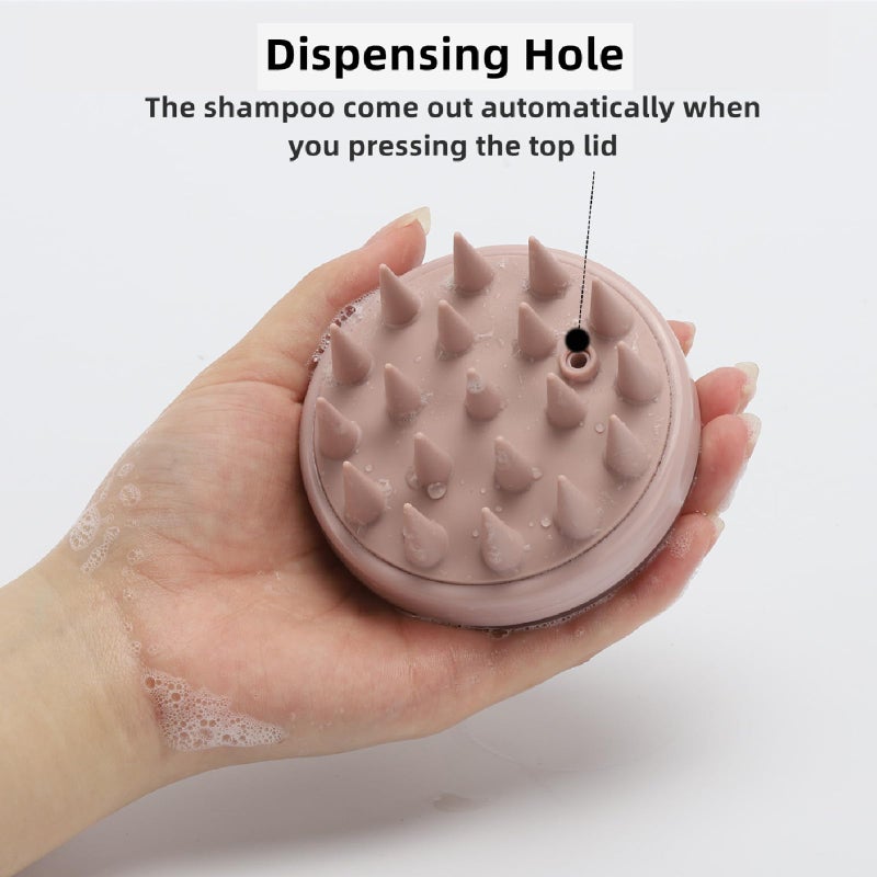 BTYMS Hair Scalp Scrubber Shampoo Brush with Dispenser, Silicone Scalp Massager Exfoliating Brush for Dandruff Removal - Image 3