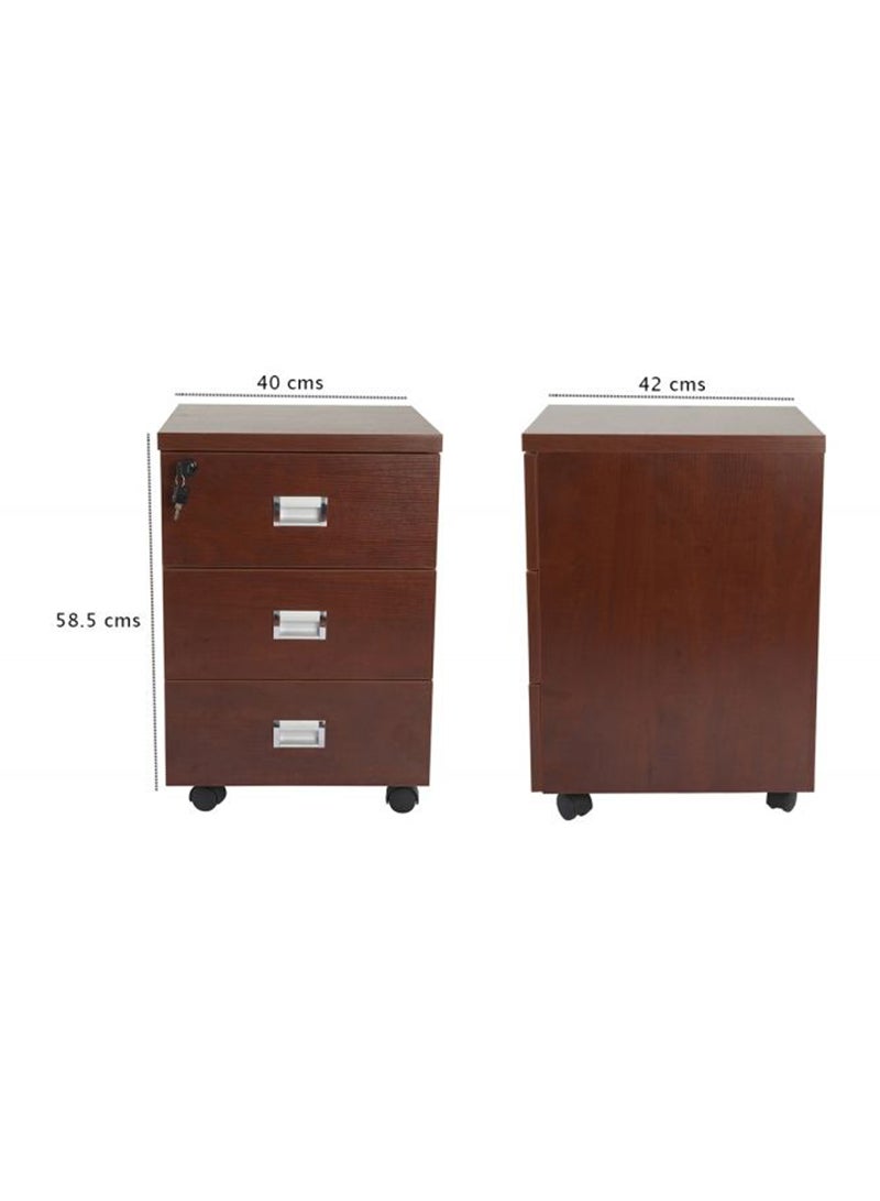 Mahmayi Stazion 3 Drawer Mobile Storage Unit Apple Cherry  - Image 4