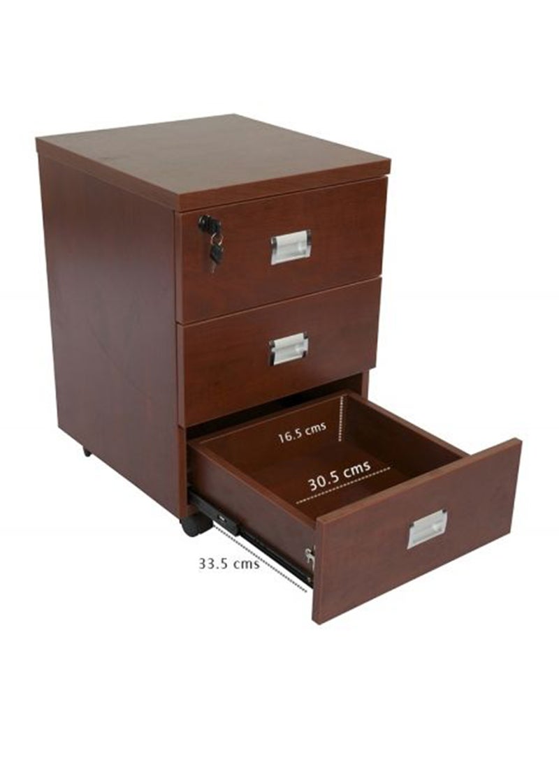 Mahmayi Stazion 3 Drawer Mobile Storage Unit Apple Cherry  - Image 2