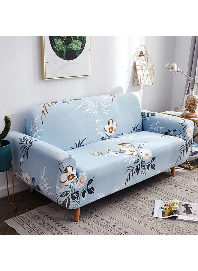 House of Quirk Universal Triple Seater Sofa Cover Big Elasticity Cover for Couch 140 GSM Sofa Slipcover (Sky Blue Big White, 185-230cm) - Image 2