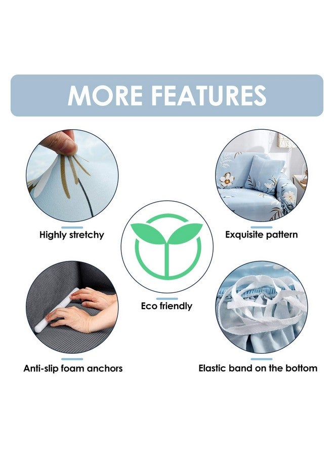 House of Quirk Universal Triple Seater Sofa Cover Big Elasticity Cover for Couch 140 GSM Sofa Slipcover (Sky Blue Big White, 185-230cm) - Image 5