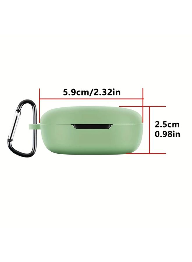 Matcha Green Earphone Case For Wireless Earbuds Comfortable Detachable Metal Clip Portable Protective Sleeve Snug Fit Lightweight Holder Secure Storage Commuters - Image 2