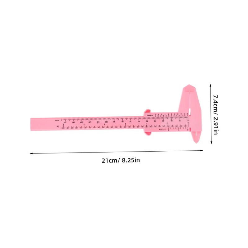 Pink Plastic Caliper 4 Pack 6 Inch Manual Measuring Tool for DIY Electronics and Mechanics - Image 3