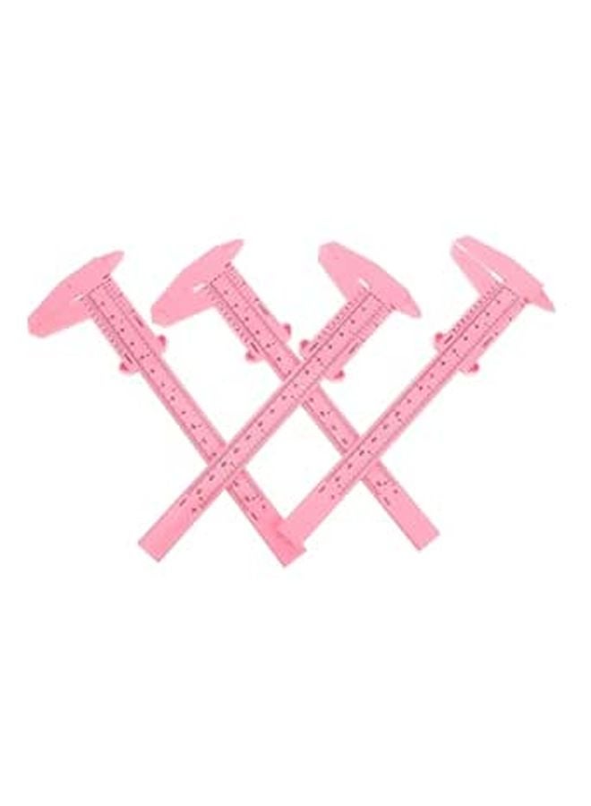 Pink Plastic Caliper 4 Pack 6 Inch Manual Measuring Tool for DIY Electronics and Mechanics - Image 1