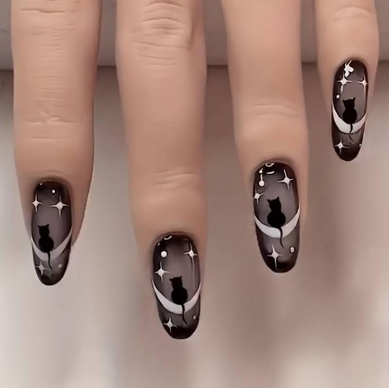 FASHIONHARBOUR Fashionharbour 24 Reusable Artificial Fake Nail Set Lightweight Long Lasting Easy To Use Quick Fix For Festivals Special Occasions - Image 1