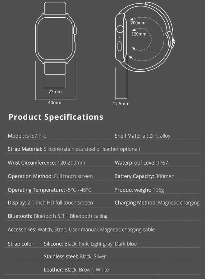 Voice Calling Smartwatch 2.03 HD Color Display Health and Fitness Tracking Smart Watch for Men Women