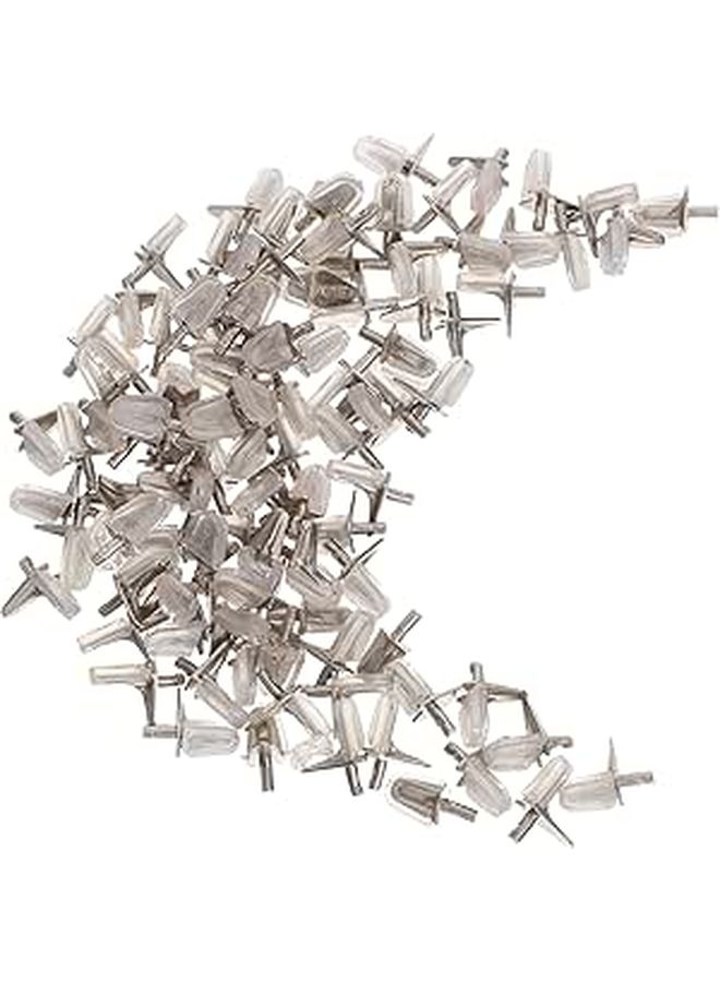 100 Plastic Cabinet Shelf Support Pegs Cylindrical Book Shelf Pins White - Image 1