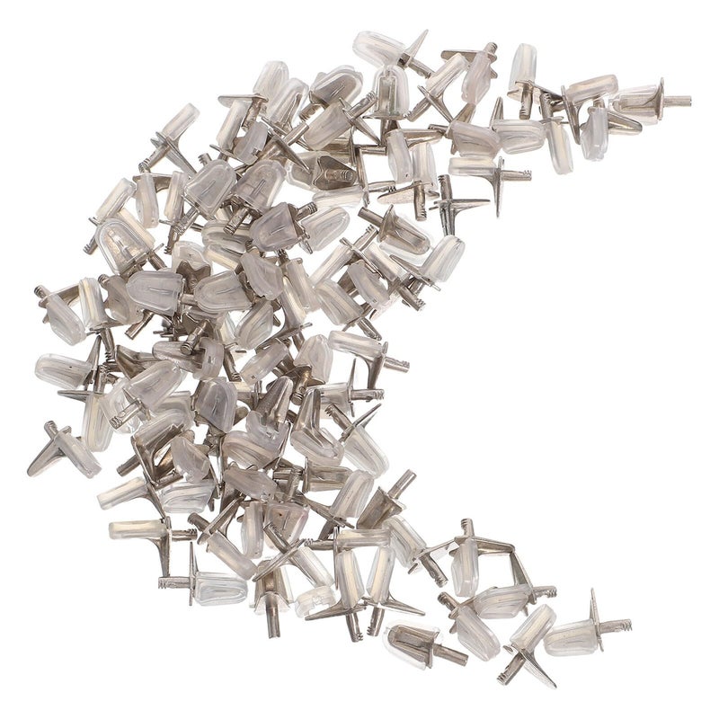 100 Plastic Cabinet Shelf Support Pegs Cylindrical Book Shelf Pins White - Image 2