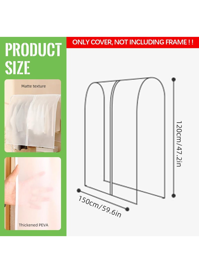 HASTHIP HASTHIP Clothes Rack Cover Garment Rack Cover Large PEVA Translucent Clothing DustproofWaterproof Cover for Suits Coats Sweaters Shirts Not Including Frame  - Image 2