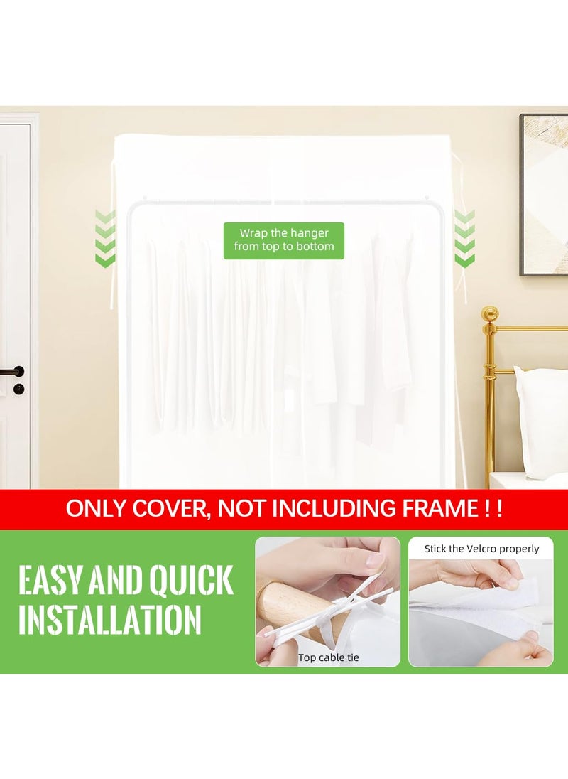HASTHIP HASTHIP Clothes Rack Cover Garment Rack Cover Large PEVA Translucent Clothing DustproofWaterproof Cover for Suits Coats Sweaters Shirts Not Including Frame  - Image 5