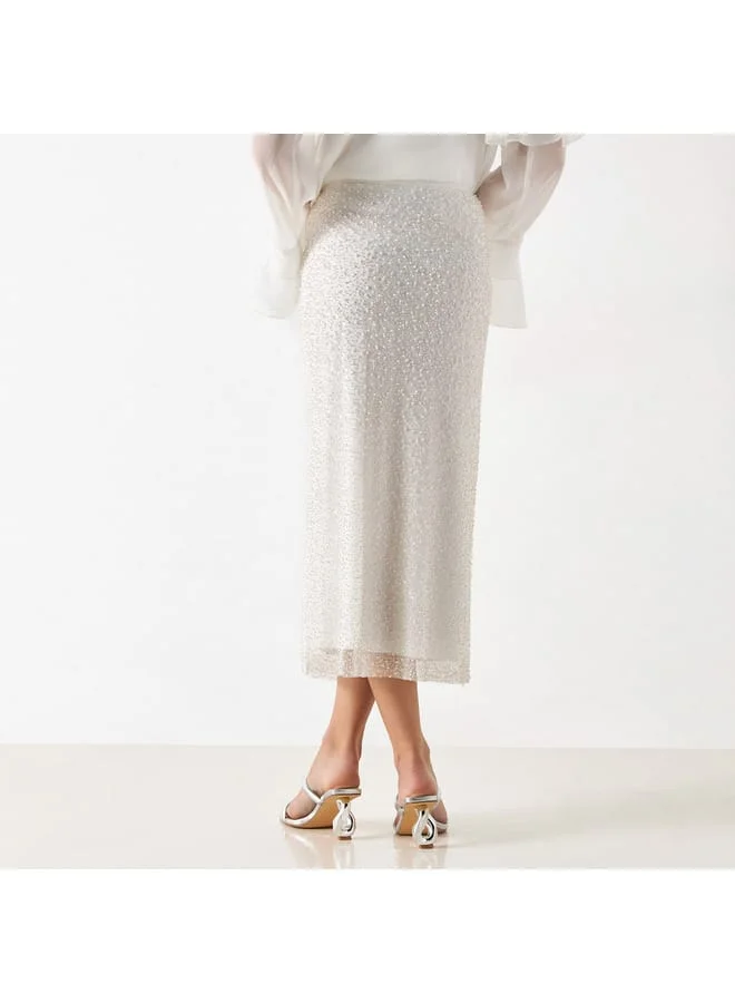Iconic Iconic Pearl Embellished Pencil Skirt