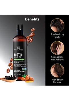 Botanic Hearth Botanic Hearth Biotin Hair Oil For Hair Growth (6.7 fl oz) | Infused With Coffee Bean Oil & Argan Oil | Hair Strenghtening Treatment | Nourishing & Volumizing | Non GMO Verified  - Image 4
