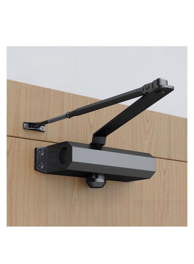 NOVOLAN Automatic Door Closers, Quiet & Easy-to-Install Door Closure Solution, Adjustable Buffering Mechanism, Ideal for Doors Weighing 45-65KG, Prevents Finger Pinching, Aluminum Alloy Construction - Image 1
