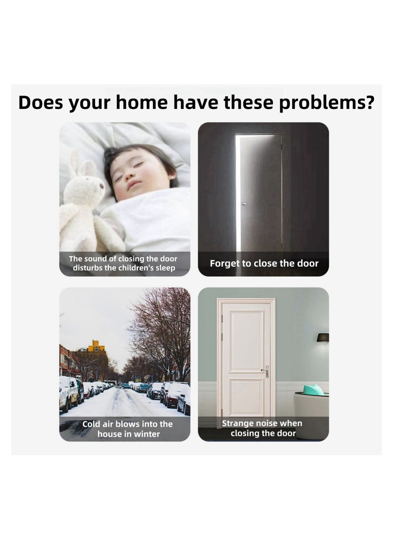 NOVOLAN Automatic Door Closers, Quiet & Easy-to-Install Door Closure Solution, Adjustable Buffering Mechanism, Ideal for Doors Weighing 45-65KG, Prevents Finger Pinching, Aluminum Alloy Construction - Image 2