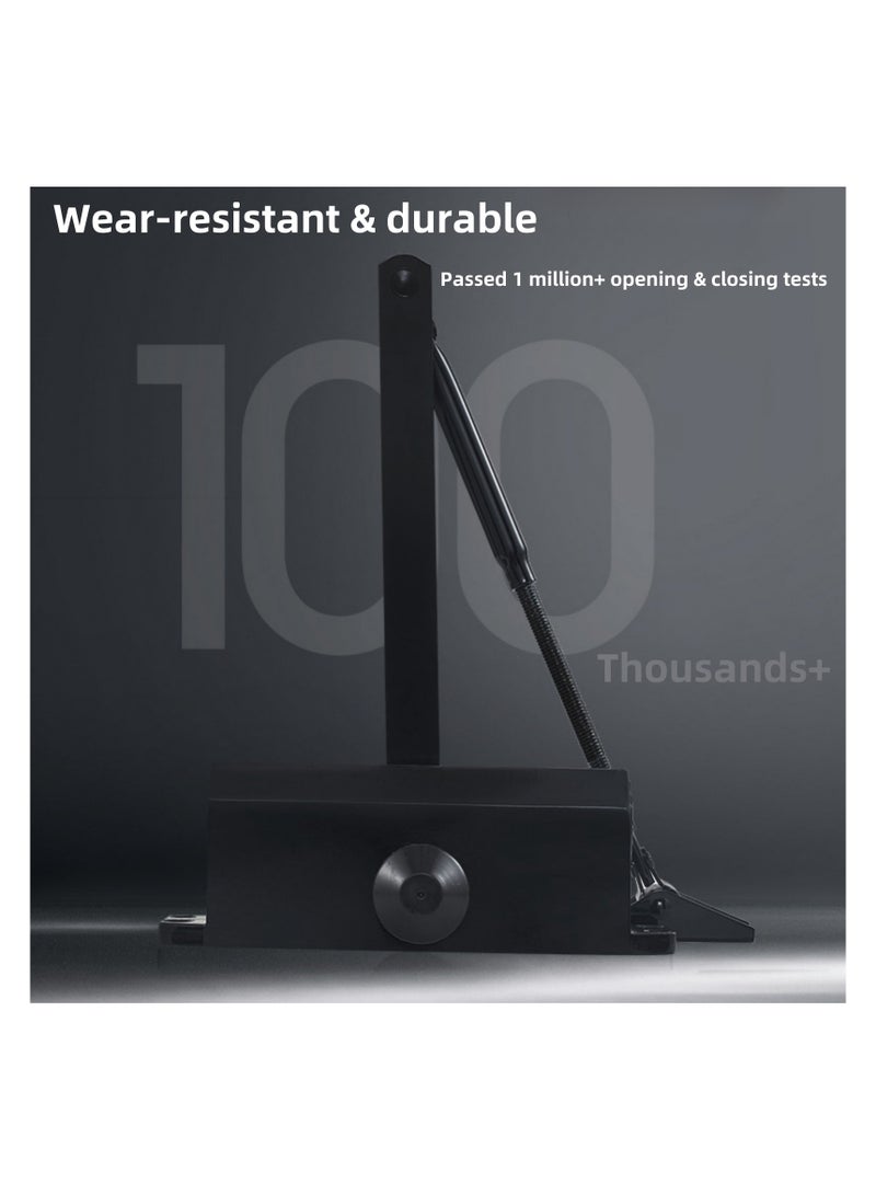 NOVOLAN Automatic Door Closers, Quiet & Easy-to-Install Door Closure Solution, Adjustable Buffering Mechanism, Ideal for Doors Weighing 45-65KG, Prevents Finger Pinching, Aluminum Alloy Construction - Image 5