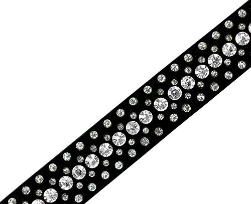 Belts.com Women Rhinestone Belt Fashion Western Cowgirl Bling Studded Design Suede Leather Belt 1-1/4"(32mm) wide (Crystal, 38'' XL) - Image 4
