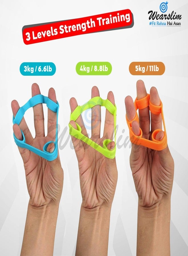 Wearslim Professional Hand Gripper with Counter & Silicon Finger Exerciser Combo for Men & Women | Finger, Forearm & Wrist Strengthener for Rehab, Physio, Fitness - Image 5