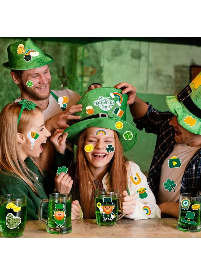 FFNIU - 600 Pcs St. Patrick'S Day Stickers Lucky Shamrock Sticker Beer Gold Coin Rainbow Gold Stickers For Kids School Party Decorations Party Supplies 24 Sheets - Image 1