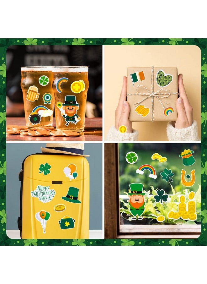 FFNIU - 600 Pcs St. Patrick'S Day Stickers Lucky Shamrock Sticker Beer Gold Coin Rainbow Gold Stickers For Kids School Party Decorations Party Supplies 24 Sheets - Image 1