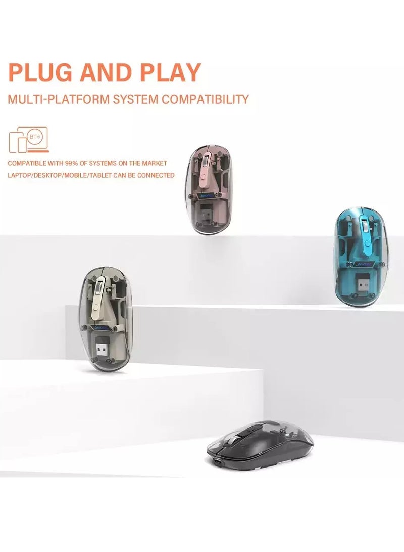 JeDEL WD131P Wireless, Bluetooth Rechargeable Mouse - 1600 DPI Adjustable - Battery Life 180 Hours (Black) - Image 4