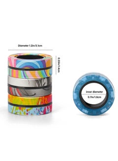 Mr. Penda 3 Piece Fidget Spinner Anti Stress Magnetic Rings, Adult Fidget Magnets Spinner Rings for Anxiety Relief Therapy, Fidget Pack Great Gift for Adults Teens Kids (Multicolour)  - Image 2