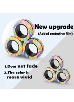 Mr. Penda 3 Piece Fidget Spinner Anti Stress Magnetic Rings, Adult Fidget Magnets Spinner Rings for Anxiety Relief Therapy, Fidget Pack Great Gift for Adults Teens Kids (Multicolour)  - Image 5