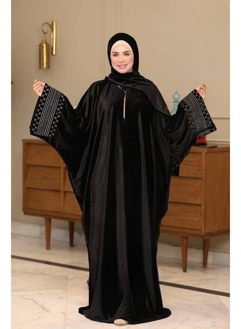 إسدال قطيفة مطرز صلاة واستقبال وخروج حريمي خامة قطيفة چنچاه تقيلة - Image 2