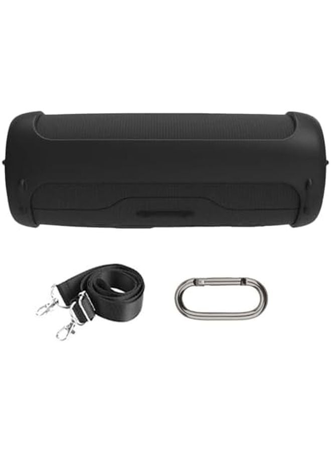 غطاء سيليكون أسود واقي، غطاء مضغوط خفيف الوزن يوفر حماية كاملة وسهل التنظيف لمكبرات الصوت - Image 1