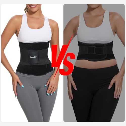 Jueachy Waist Trimmer for Women Workout: Sweat Waist Trainer for Womens - Easy Clean for Men Gym Black M: 39.4" Length - Image 2