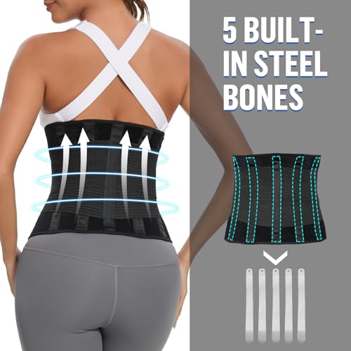 Jueachy Waist Trimmer for Women Workout: Sweat Waist Trainer for Womens - Easy Clean for Men Gym Black M: 39.4" Length - Image 3