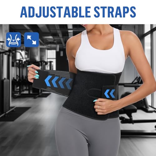 Jueachy Waist Trimmer for Women Workout: Sweat Waist Trainer for Womens - Easy Clean for Men Gym Black M: 39.4" Length - Image 4