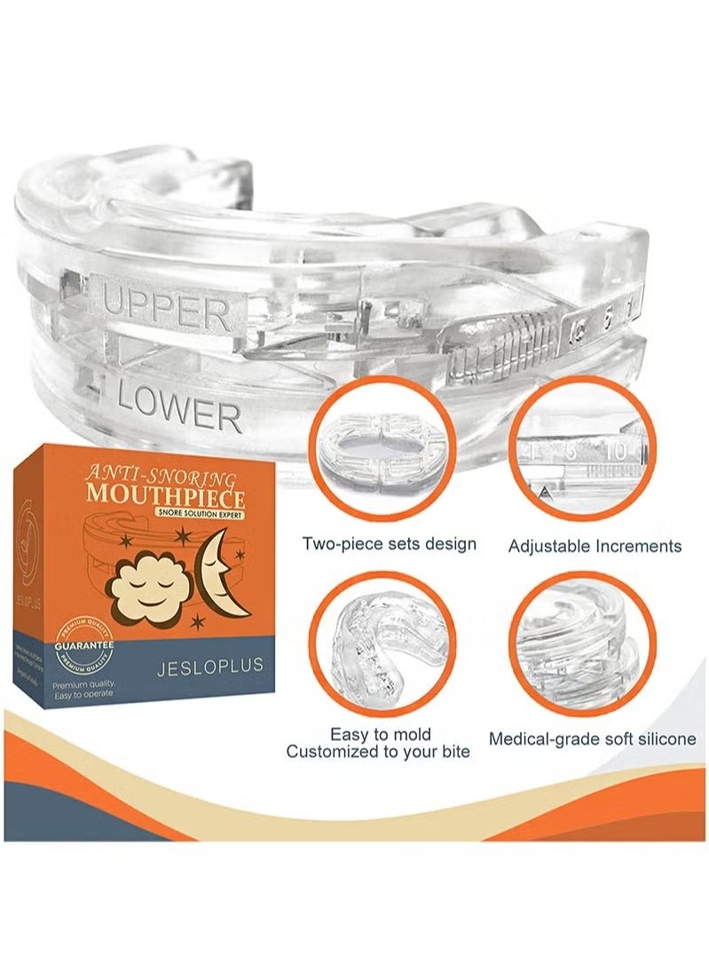 Anti Snore Mouthpiece 10 Adjustable Increments for Anti Grinding Snoring Solution Sleeping Night Mouth Guard Natural Sleep Aid