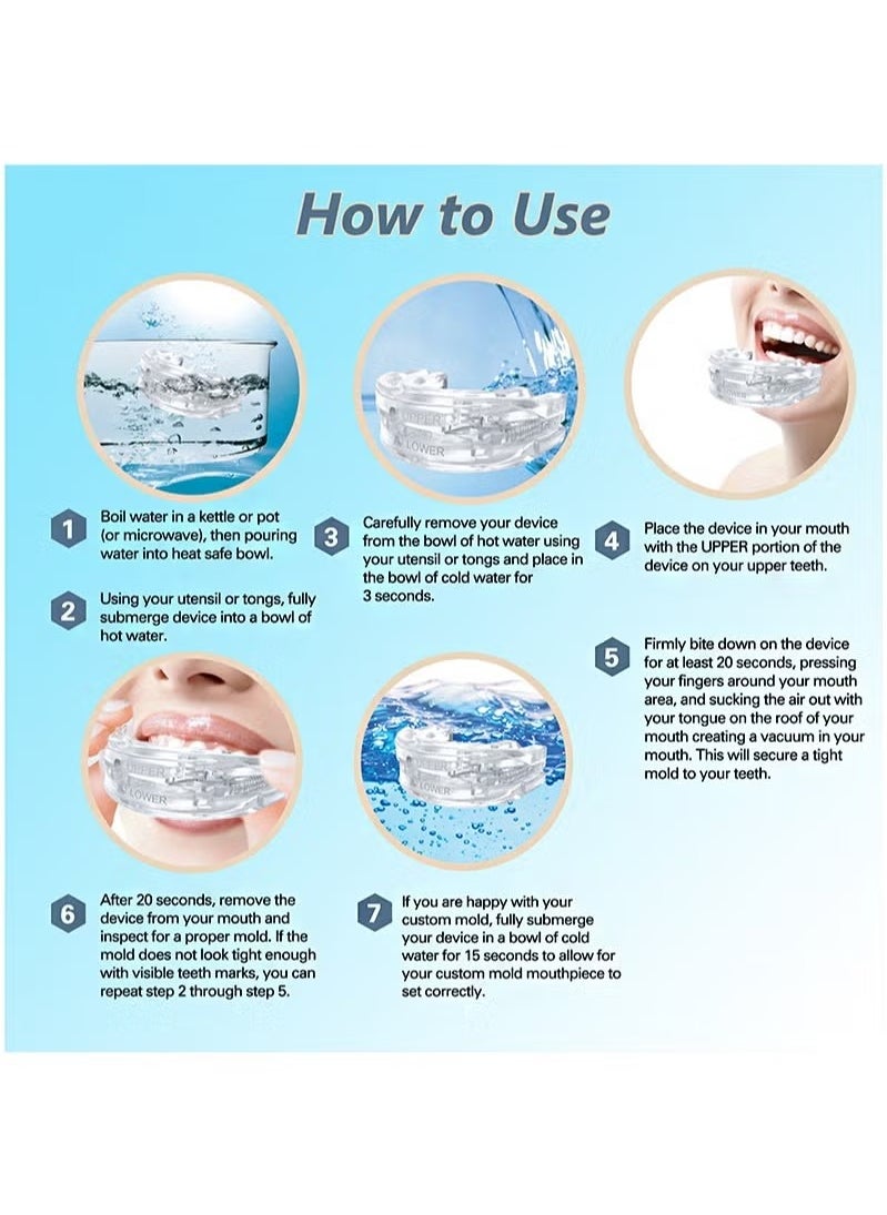 Anti Snore Mouthpiece 10 Adjustable Increments for Anti Grinding Snoring Solution Sleeping Night Mouth Guard Natural Sleep Aid