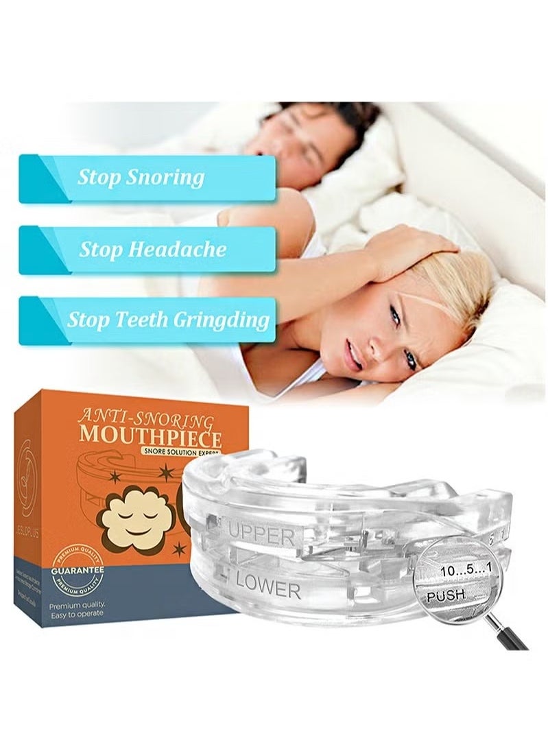 Anti Snore Mouthpiece 10 Adjustable Increments for Anti Grinding Snoring Solution Sleeping Night Mouth Guard Natural Sleep Aid
