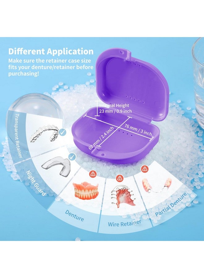 حافظة Annhua Slim Retainer مزودة بفتحات تهوية، حافظة بلاستيكية متينة لحماية الفم، حافظة حامل مثبت، حافظة محاذاة محمولة متوافقة مع واقي الليل وواقي الفم - أرجواني - Image 2