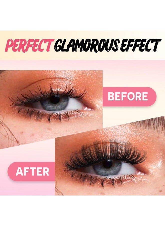 Ahrikiss Ahrikiss Russian Strip Lashes D Curl Fluffy False Eyelashes Wispy Natural Mink Lashes Look Like Extensions 10 Pairs Pack Fluffy 3D Volume Fake Lashes (D03)  - Image 5