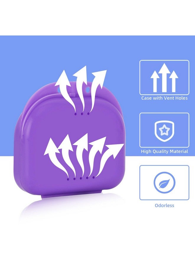 حافظة Annhua Slim Retainer مزودة بفتحات تهوية، حافظة بلاستيكية متينة لحماية الفم، حافظة حامل مثبت، حافظة محاذاة محمولة متوافقة مع واقي الليل وواقي الفم - أرجواني - Image 3
