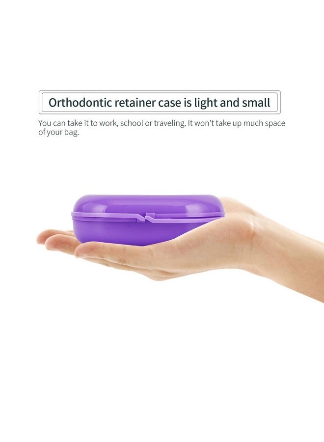 حافظة Annhua Slim Retainer مزودة بفتحات تهوية، حافظة بلاستيكية متينة لحماية الفم، حافظة حامل مثبت، حافظة محاذاة محمولة متوافقة مع واقي الليل وواقي الفم - أرجواني - Image 4